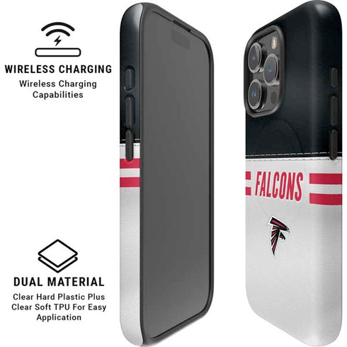 NFL Atlanta Falcons White Striped iPhone 16 Pro Magsafe Impact Case